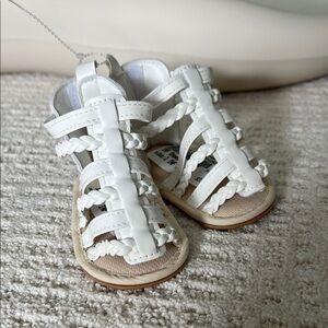 White Braided Kids Sandals